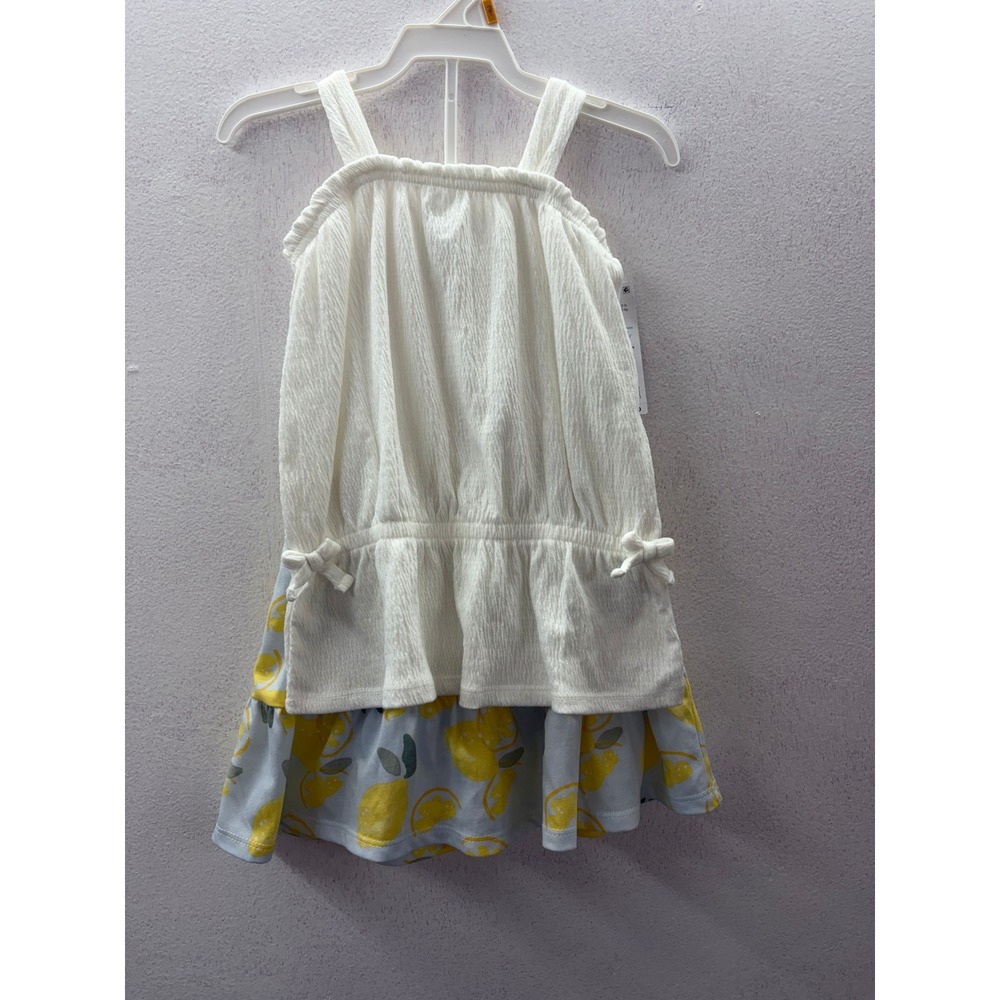 Carters Toddler Girls 2pc Lemon Print Skort and Textured Tank Set White 3T NWT
